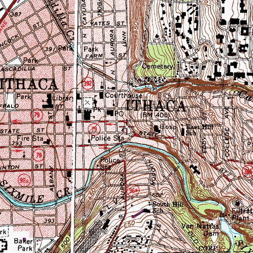 Topographic Map of Strand Theatre (historical), NY