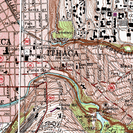 Topographic Map of Sage Hospital, NY