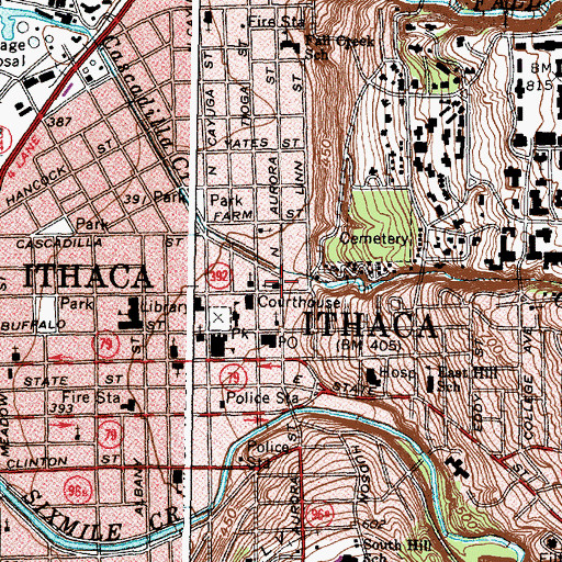 Topographic Map of Saint Paul's United Methodist Church, NY