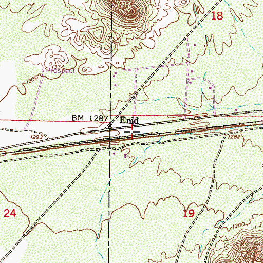 Topographic Map of Enid Railroad Station, AZ