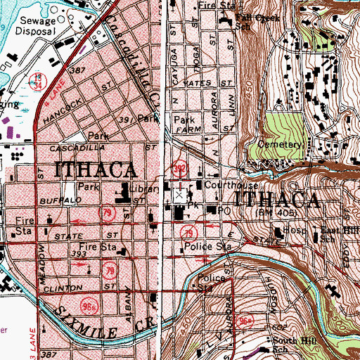 Topographic Map of First Presbyterian Church, NY