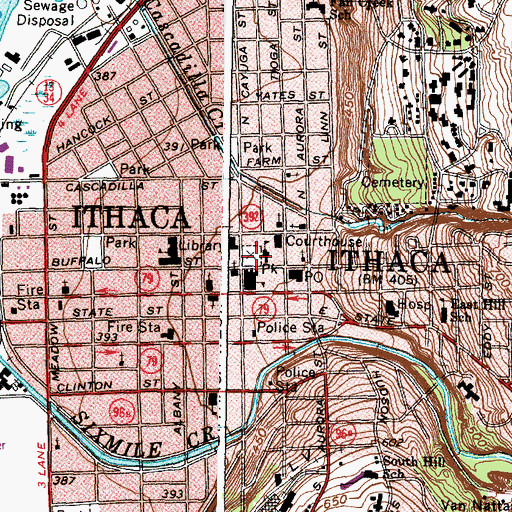Topographic Map of DeWitt Park, NY