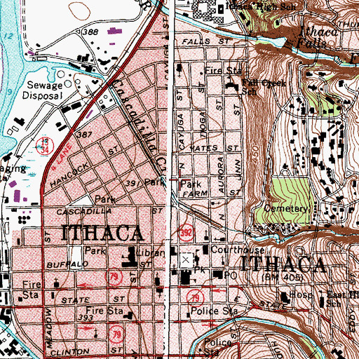 Topographic Map of Thompson Park, NY