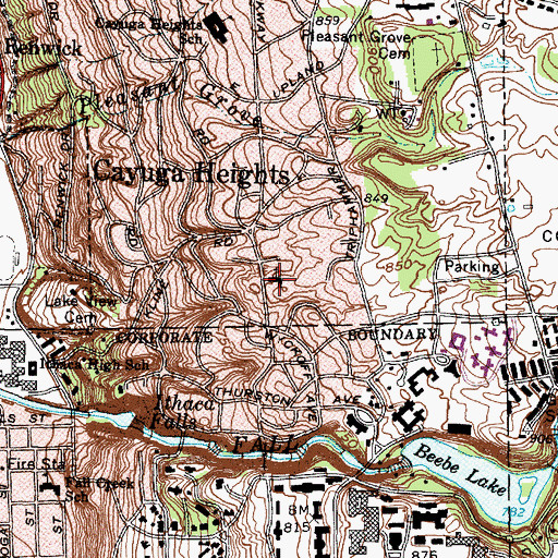 Topographic Map of First Congregational Church, NY