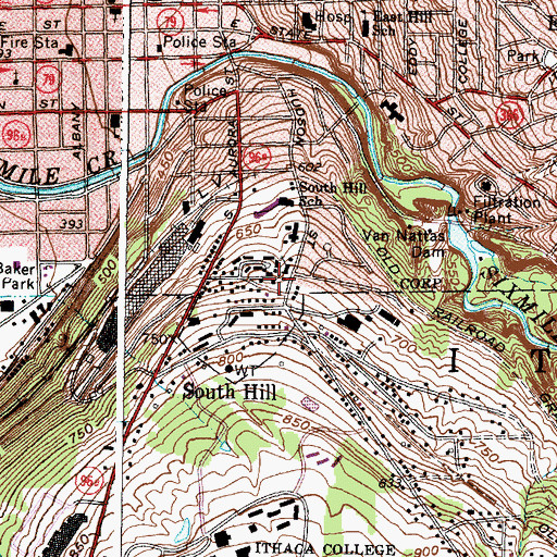 Topographic Map of South Hill Church of the Nazarene, NY