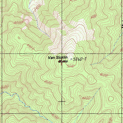 Topographic Map of Van Sicklin Butte, CA
