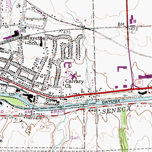 Topographic Map of Taylor-Brown Memorial Hospital, NY