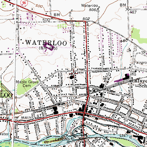 Topographic Map of Saint Mary's School, NY