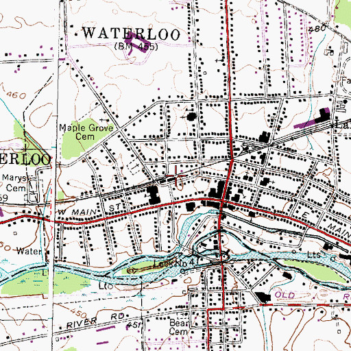 Topographic Map of Seneca County Jail, NY