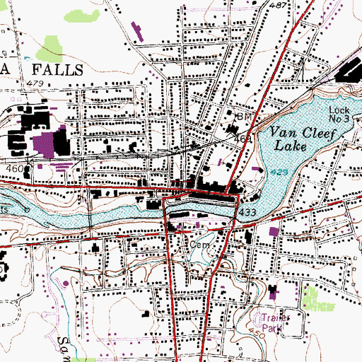 Topographic Map of Seneca Falls City Hall, NY