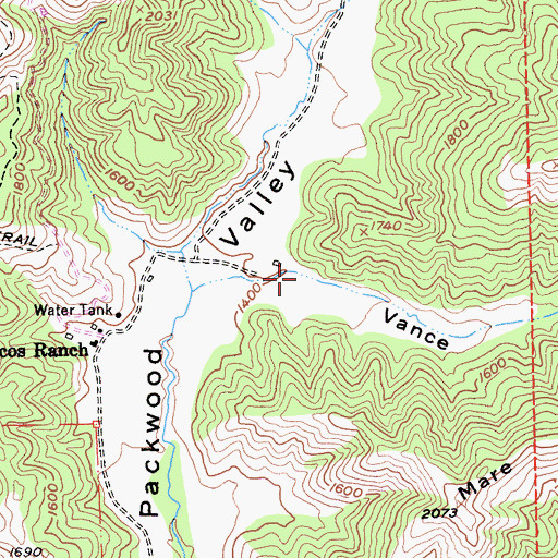 Topographic Map of Vance Canyon, CA