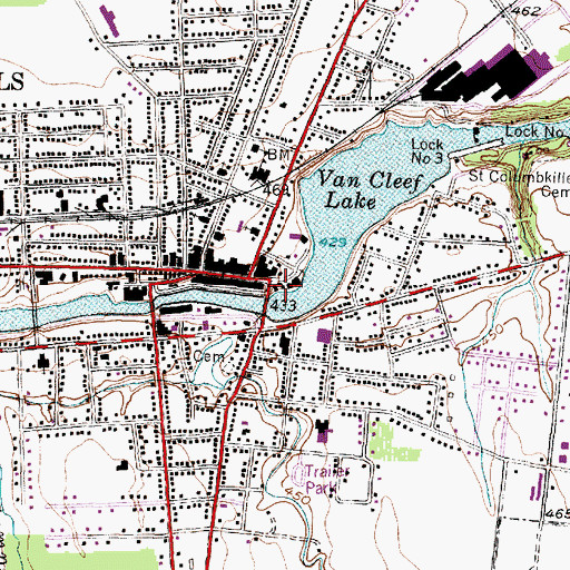 Topographic Map of Mynderse Library, NY