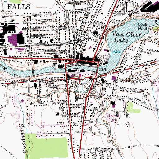 Topographic Map of Seneca Falls Fire Department West Station, NY