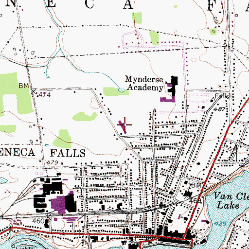 Topographic Map of Seneca Falls Elementary School, NY