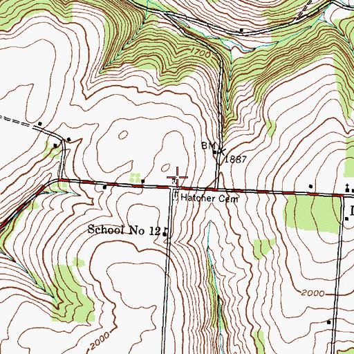 Topographic Map of Hatch Cemetery, NY