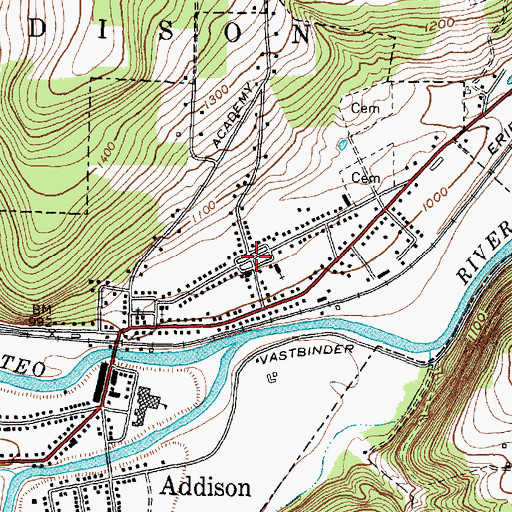 Topographic Map of Curtis Square, NY