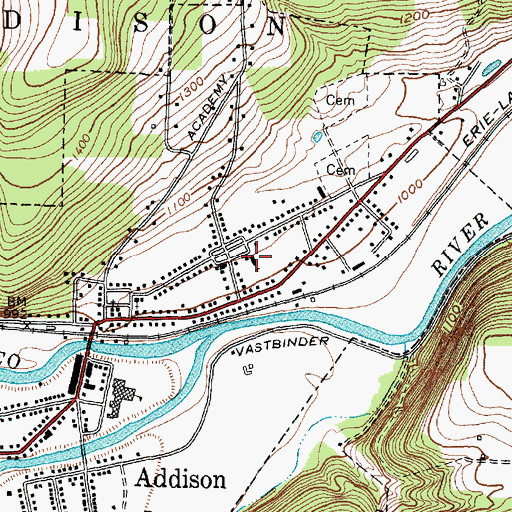 Topographic Map of Saint Catherine's Roman Catholic Church, NY