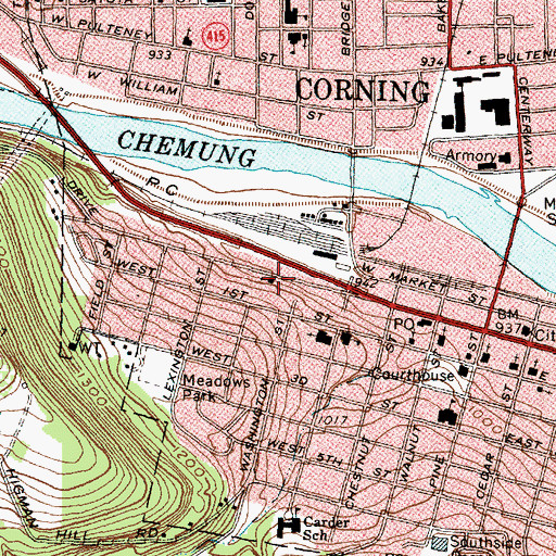Topographic Map of Saint Marys Greek Catholic Church, NY