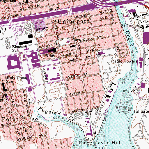 Topographic Map of Randall Playground, NY