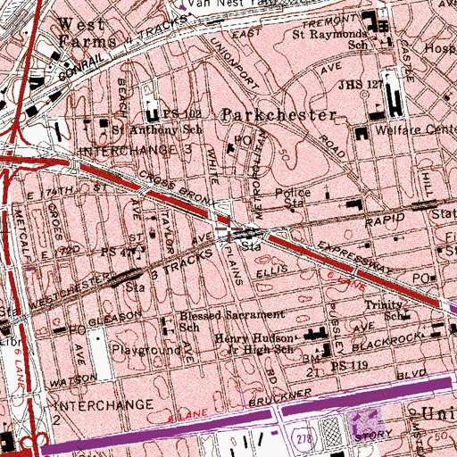 Topographic Map of Virginia Park, NY