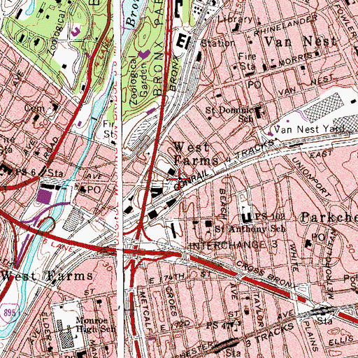 Topographic Map of Young Park, NY