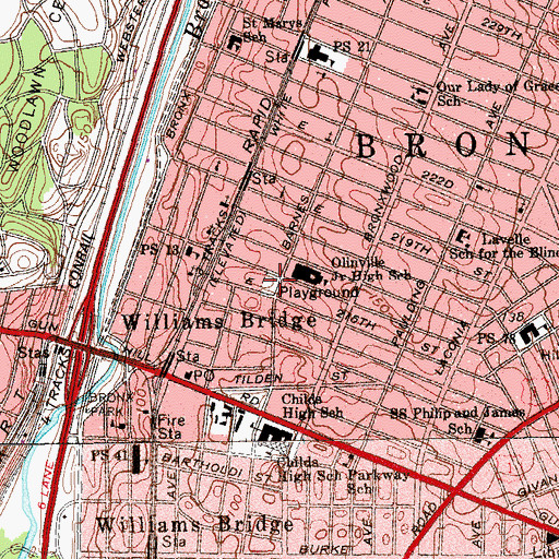 Topographic Map of Agnes Haywood Playground, NY