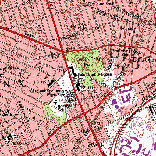 Topographic Map of Stars And Stripes Playground, NY