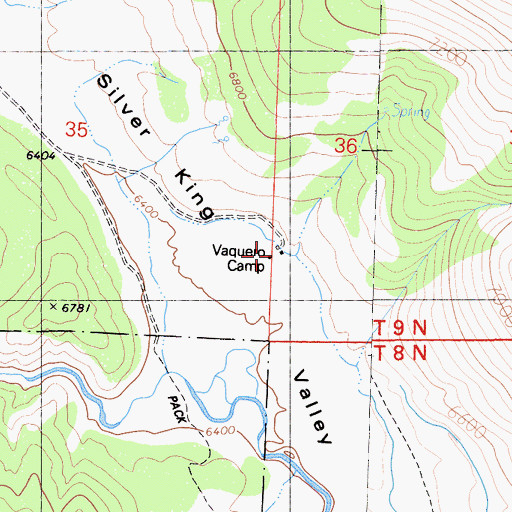 Topographic Map of Vaquero Camp, CA