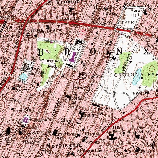 Topographic Map of Jardin De La Familia, NY