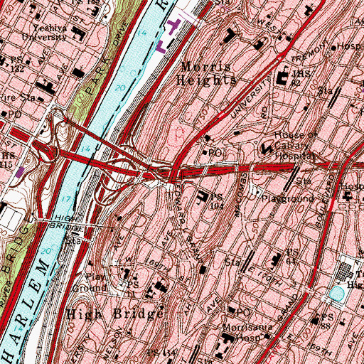 Topographic Map of Plimpton Playground, NY