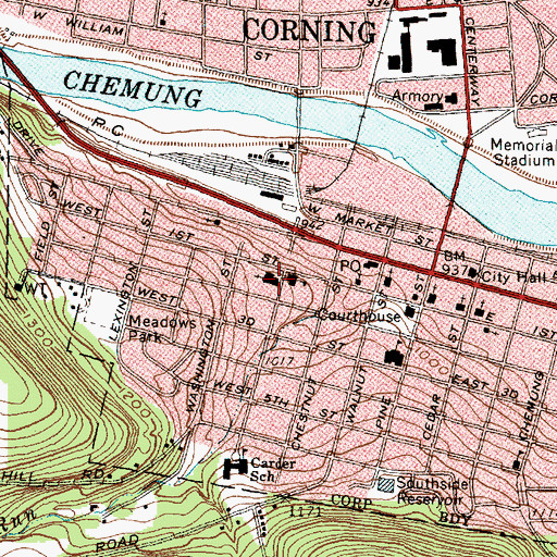 Topographic Map of Saint Mary's Roman Catholic Church, NY