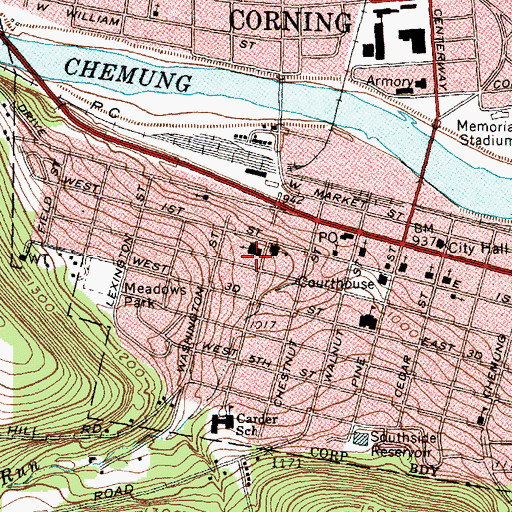 Topographic Map of Saint Mary's Convent (historical), NY