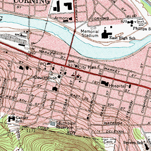 Topographic Map of Christ Episcopal Church, NY