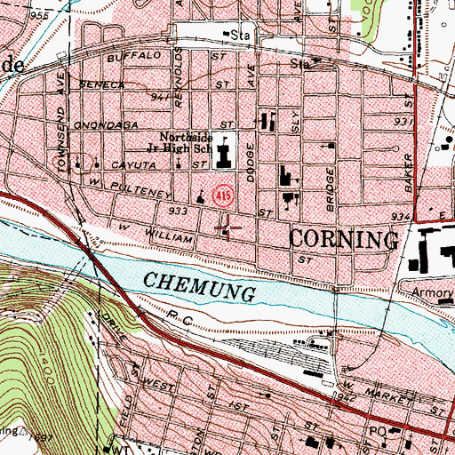 Topographic Map of Swedish Emanuel Lutheran Church, NY