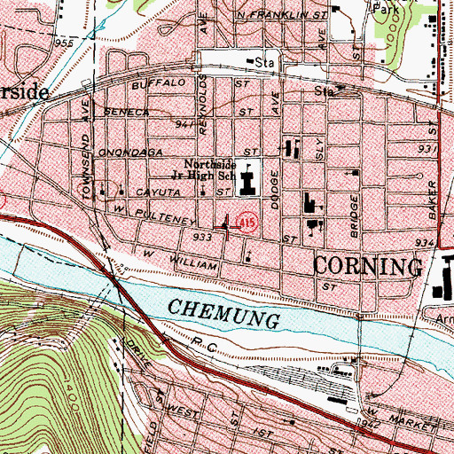 Topographic Map of First Congregational Church, NY