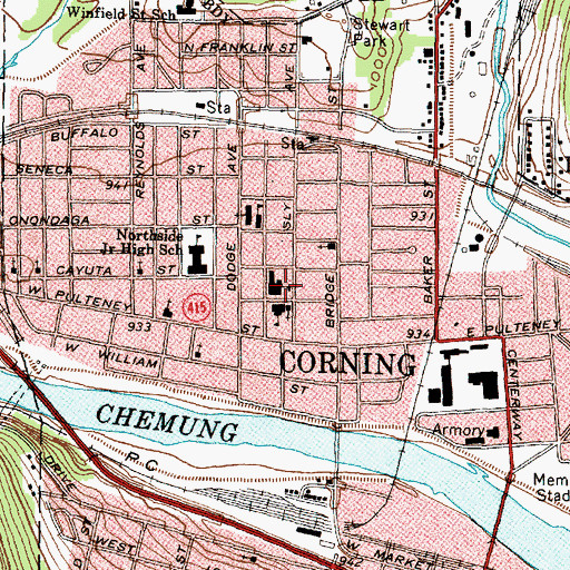 Topographic Map of Hugh W Gregg Elementary School, NY