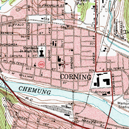 Topographic Map of North Baptist Church, NY