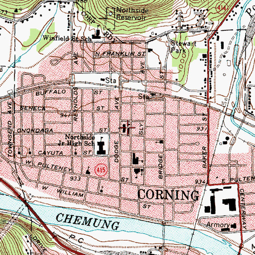 Topographic Map of Saint Vincent De Paul Roman Catholic Church, NY