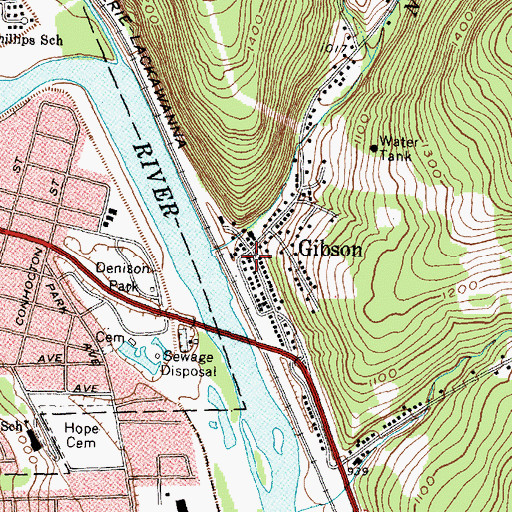 Topographic Map of Calvary Baptist Church, NY