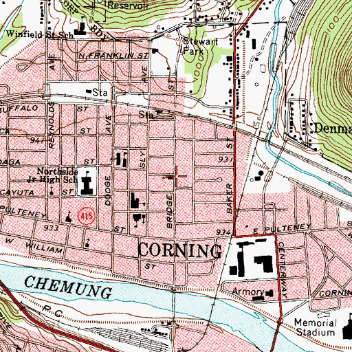 Topographic Map of Grace United Methodist Church, NY