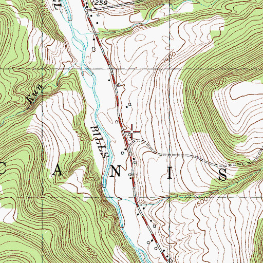 Topographic Map of Spring Brook Church (historical), NY