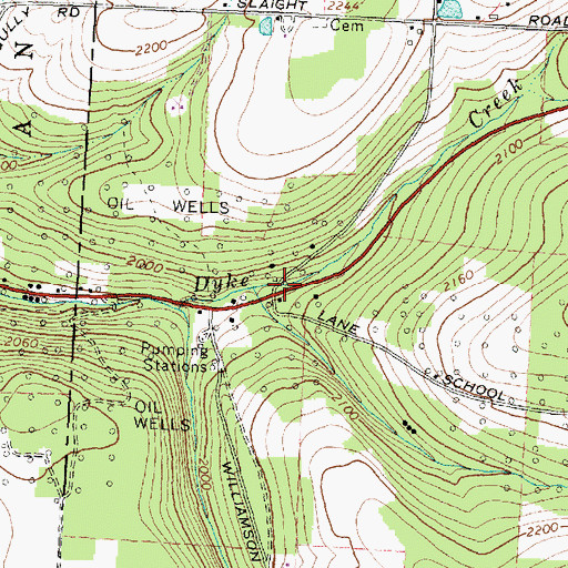 Topographic Map of Lane School (historical), NY