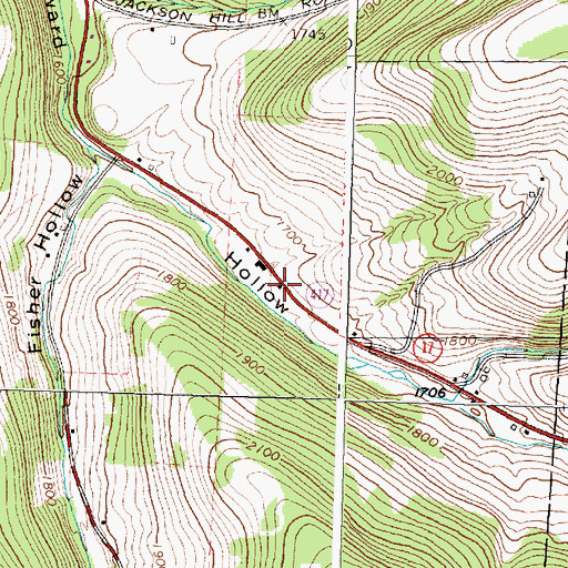 Topographic Map of Woodward Hollow School (historical), NY