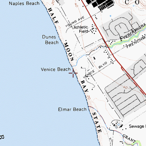 Topographic Map of Venice Beach, CA