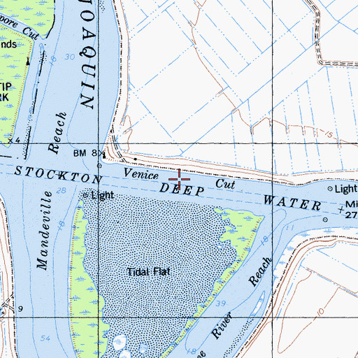 Topographic Map of Venice Cut, CA