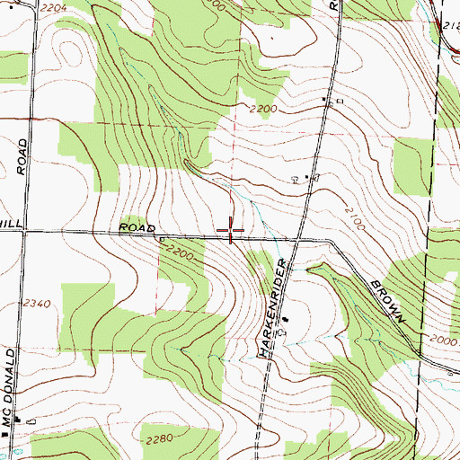 Topographic Map of Gilbert Hill School (historical), NY