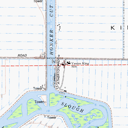 Topographic Map of Venice King School, CA