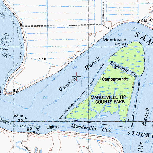 Topographic Map of Venice Reach, CA