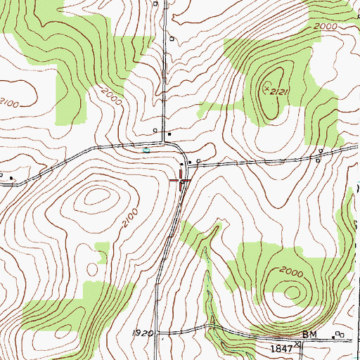 Topographic Map of Griggs School (historical), NY