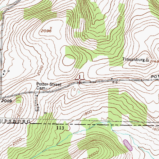 Topographic Map of Potter Street School (historical), NY